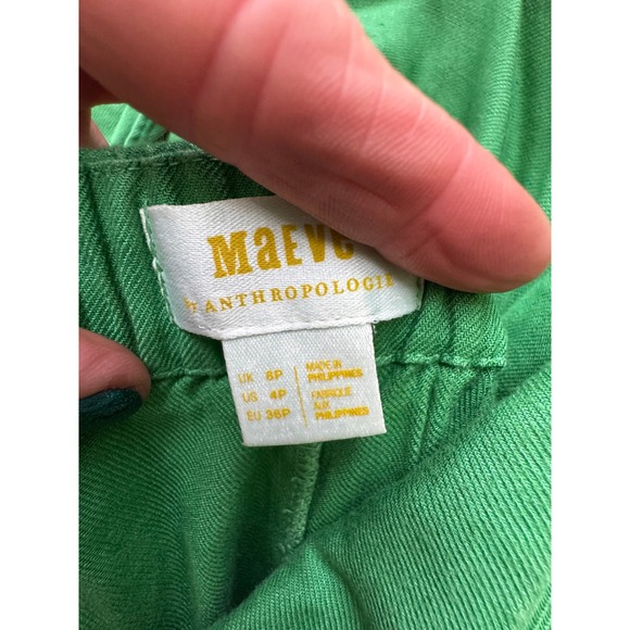 Maeve Anthropologie Green Jumpsuit Cutout Tie Back Sleeveless Size‎ 4P - Picture 4 of 12